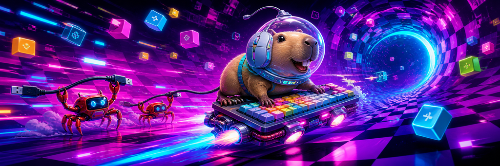 Glitch Capybara Brainrot XL Gaming Desk Mat – 31.5 × 11.8 in - product view 1