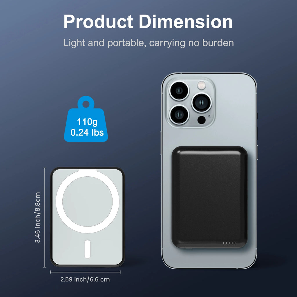 MagLock Mini 5000mAh Magnetic Wireless Power Bank - product view 2