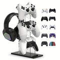 Clear Acrylic 3-Tier Gaming Controller & Headset Stand – Black Base - product view 1
