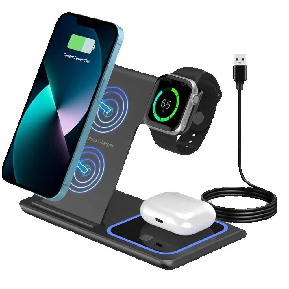 TriCharge Fold 3-in-1 Wireless Charging Station 15W - product view 1